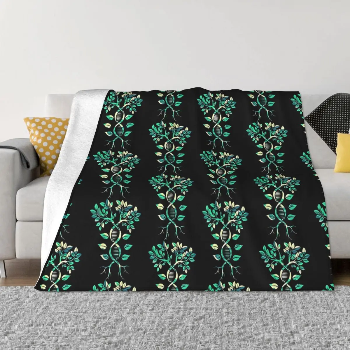 

Freemason Shower Blanket Flannel Tree Of Life Deoxyribonucleic Acid Cozy Soft FLeece Bedspread