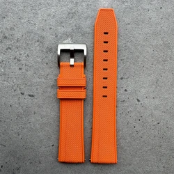 Premium Rubber Quick Release Watch Strap - Black, White, Grey - Men's Luxury Watch Band - 22mm (Orange)