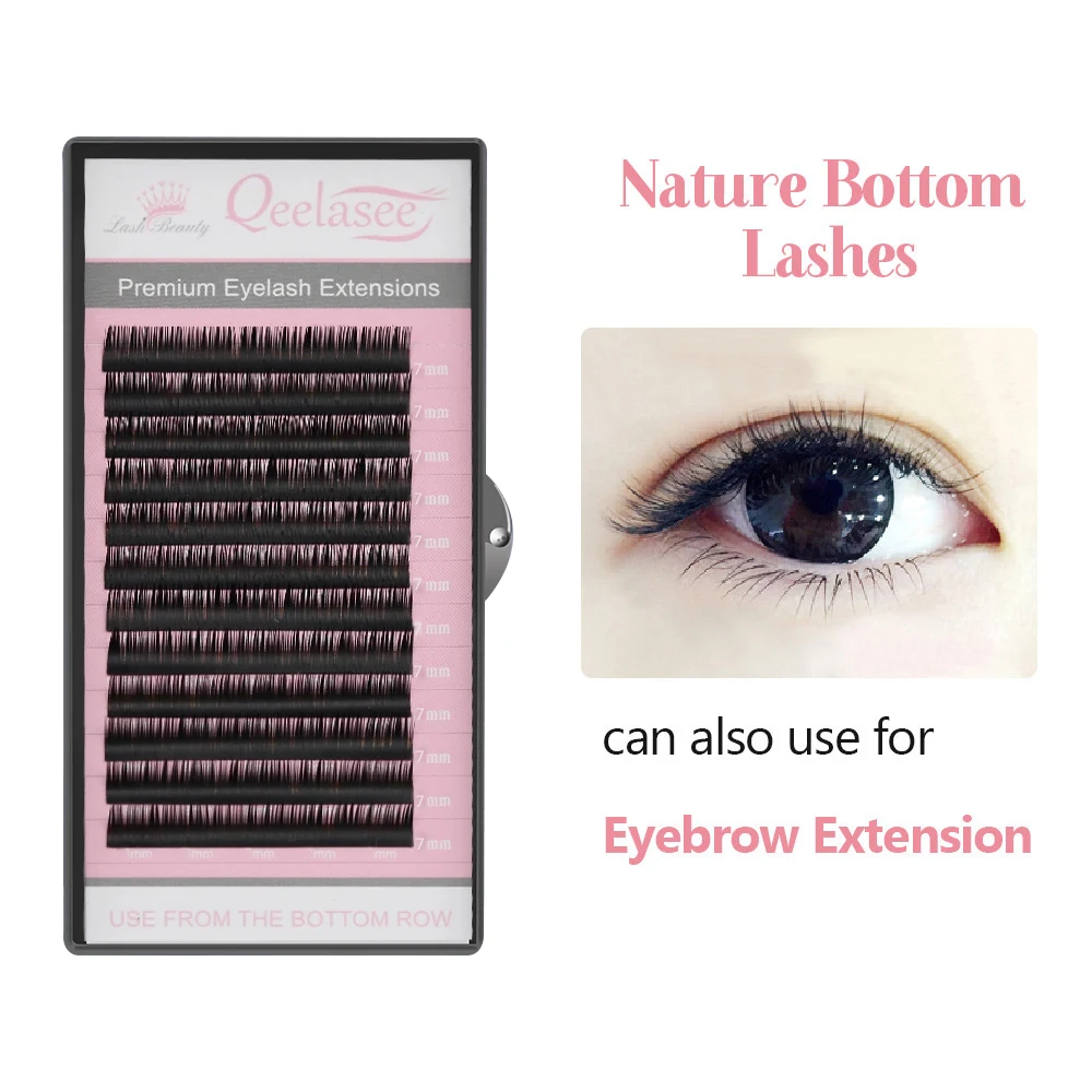 Qeelasee Bottom Volume Lashes 언더 속눈썹 연장 5/6/7mm 짧은 속눈썹 눈썹 속눈썹 메이크업 마끼야제 실리오스
