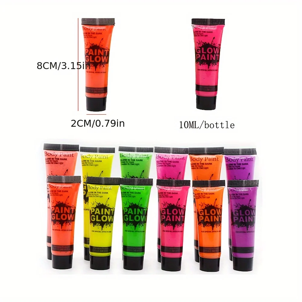 Face Body Art Paint Neon Fluorescent Party Festival Halloween Cosplay Makeup Kids UV Glow Painting body face paint face body paint