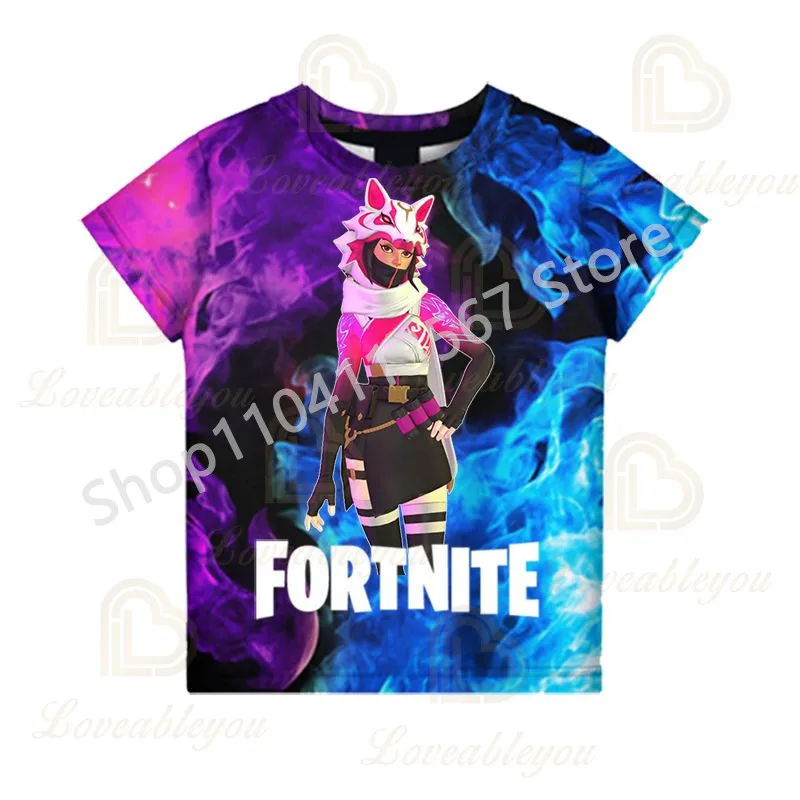 F-Fortnited ثلاثية الأبعاد تي شيرت 2025 جديد الرجال النساء الأطفال كول الصيف الشارع الشهير بلايز عادية صبي فتاة الاطفال تي شيرت الملابس