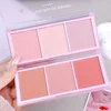 Sweet-colored Blush Plate Pink Brighten Natural Eyeshadow Blusher Powder Peach Long-lasting Face Makeup Blush Palette with Brush 4