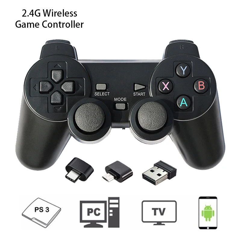 2.4GHz Wireless Gamepad For PC Laptop PS3 USB Game Controllers Joystick For Android TV Box Raspberry Pi 4 3 Retropie Joypad