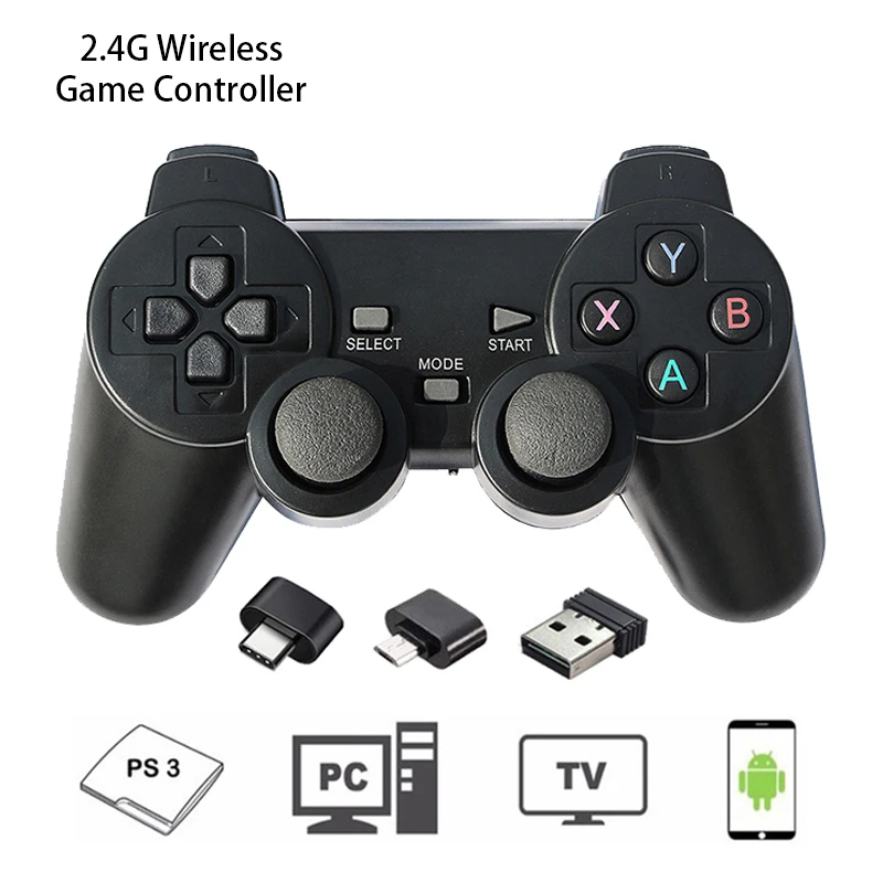 2.4GHz Wireless Gamepad For PC Laptop PS3 USB Game Controllers Joystick For Android TV Box Raspberry Pi 4 3 Retropie Joypad