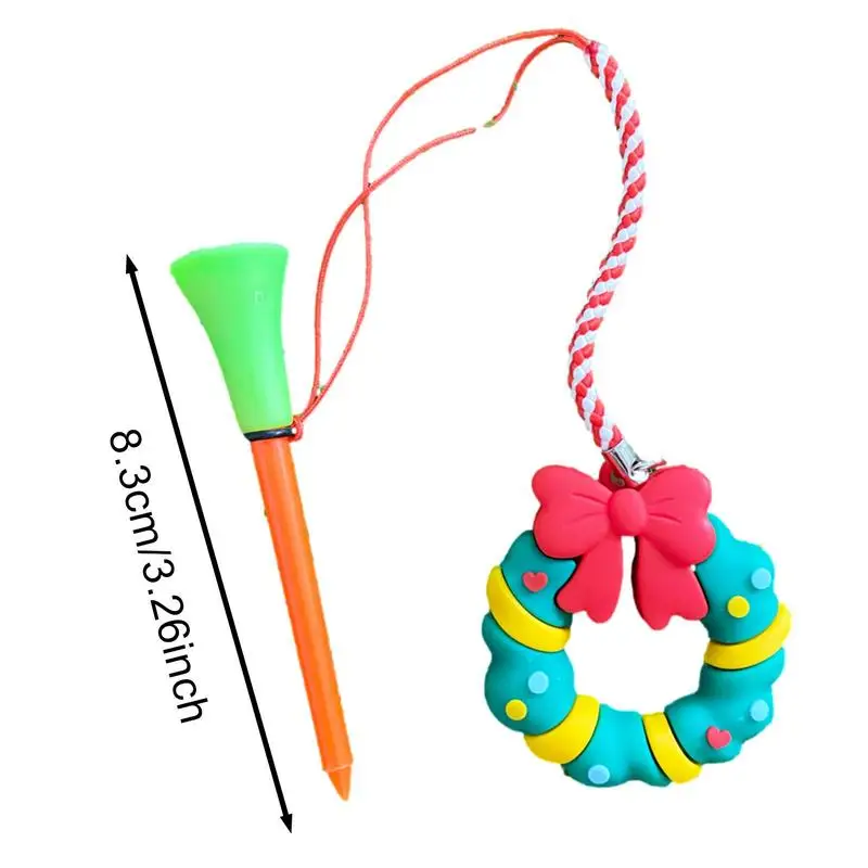 1pc Christmas Golf Tees With Santa Claus Cartoon Anti-Lost Rope Golf Ball Holder Braided Rope Golf Accessories Christmas Gifts