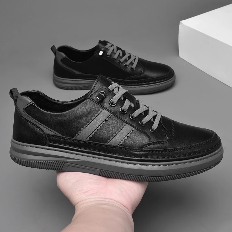 High Quality Brand Outdoor Sports Shoes Park Running Shoes Men's Small White Shoes Minimalist Men's Genuine Leather Casual Shoes