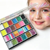 Palette de 24 couleurs de paillettes épaisses à base d'huile pour le visage et le corps, peinture à paillettes pour les lèvres, les ongles, les cheveux, maquillage scintillant, gel de base pour le corps 2