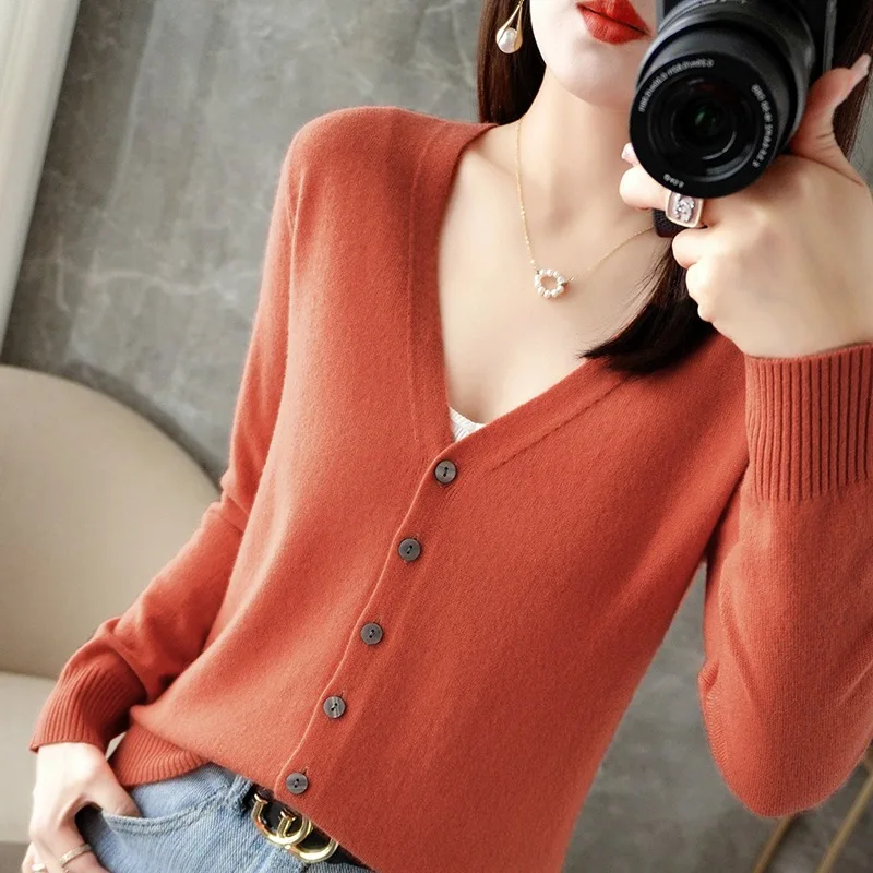 Women Cardigans 2023 Autumn Winter Single Breasted Knitwears Long Sleeve Warm Knit Cardigan Korean Fashion Spring casual Sweater_voghion.com