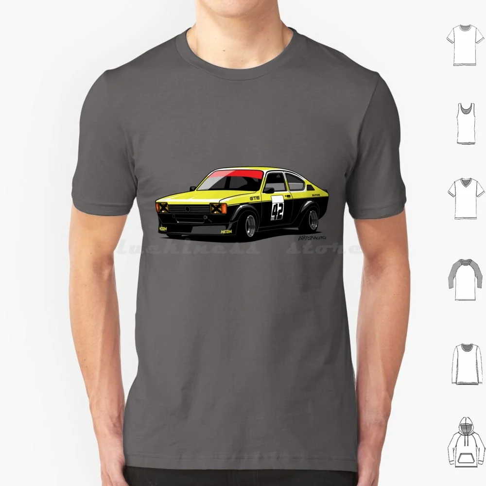 

Футболка Blitz Kadett C Sports Coupe Gs/E, черная, желтая, хлопковая, для мужчин и женщин, «сделай сам», принт автомобиля, Carart, автомобильное искусство