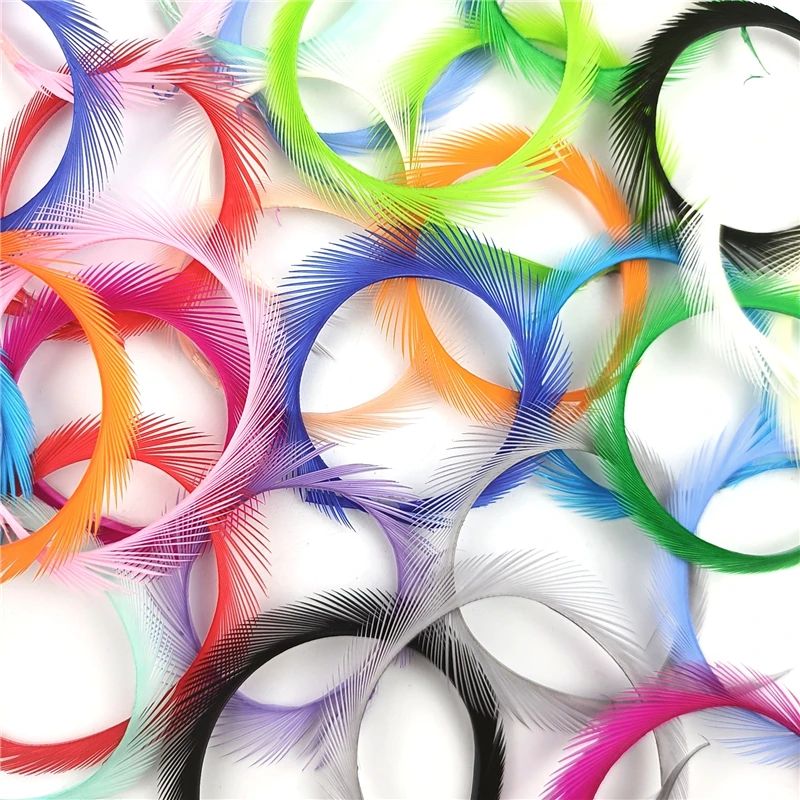 Colorful Goose Feathers Needlework Handicrafts Jewelry Creation Stripe Plumes DIY Holiday Decorations 13-18cm