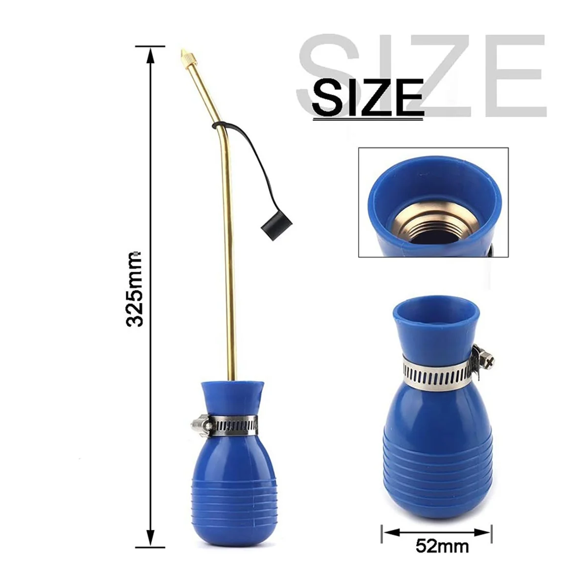 Bug Treatment Powder Duster Diatomaceous Earth Bulb Duster/Powder Applicator Bulb with Long Copper Tube CX