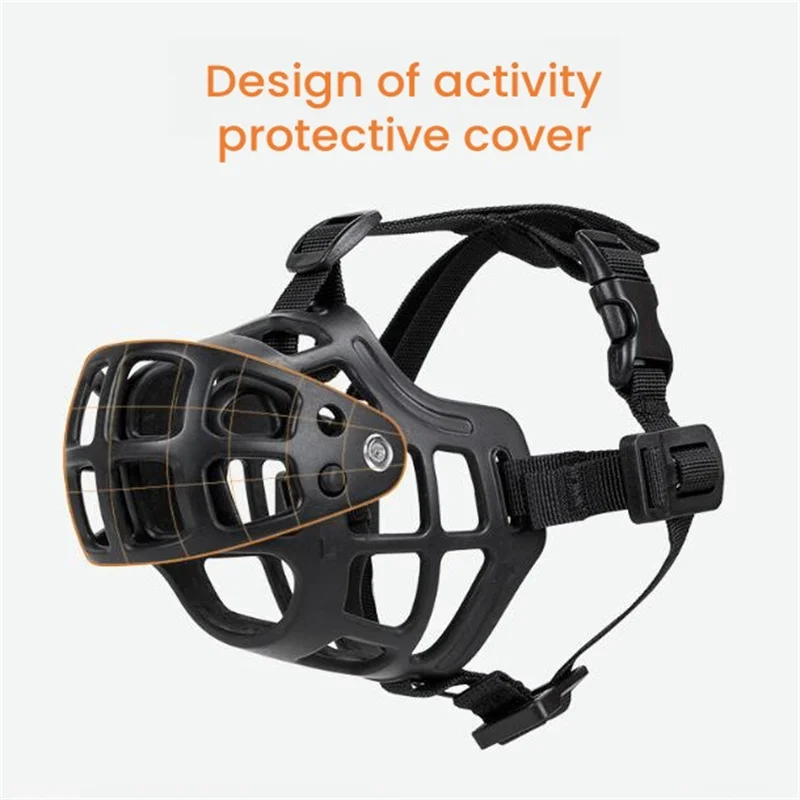 Patent Original Face Cover Muzzle Strong Durable Silicone Nylon Strap Adjustable Basket Cage Medium Large German Shepherd