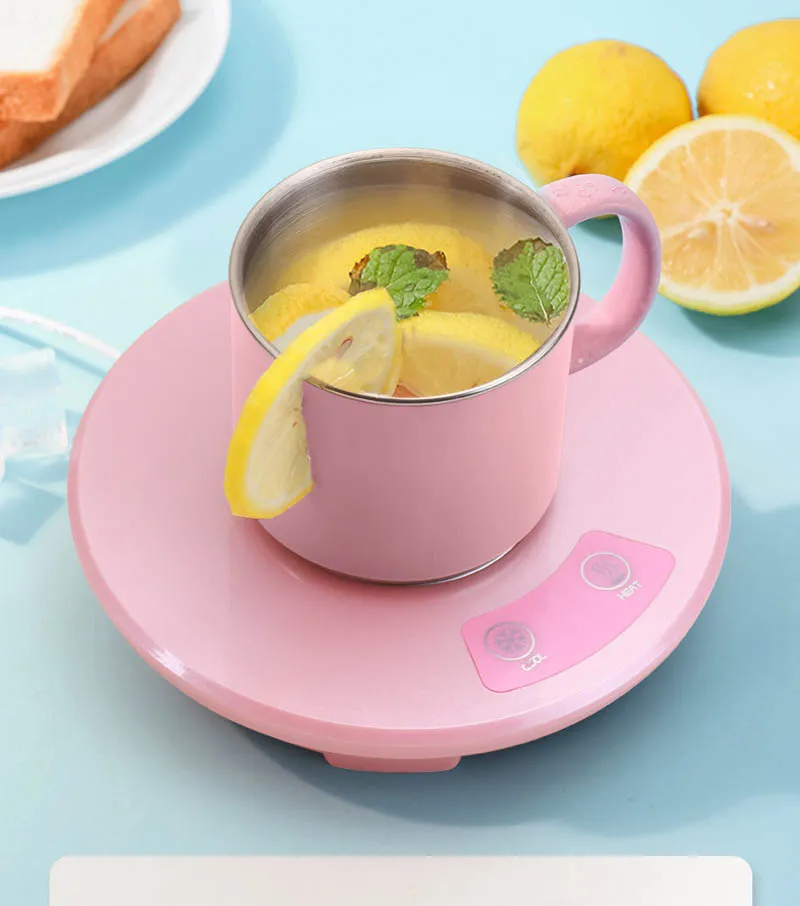 USB One-Key Hot and Cold Cup Coaster Set Warm Milk Artifact Fast Cooling Coasters Heating Cup Mat Coffee Tea Keep Drink Warm Pad 6pcs set metal gold drink coasters coffe tea cup pads cake party cup small dishes for cups gadzety do pokoju bd018