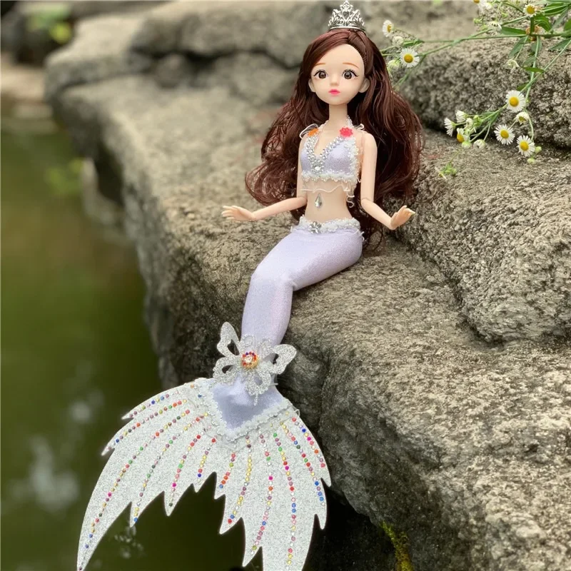 Diamond tail mermaid doll butterfly wings, princess dolls, birthday gifts for boys and girls.