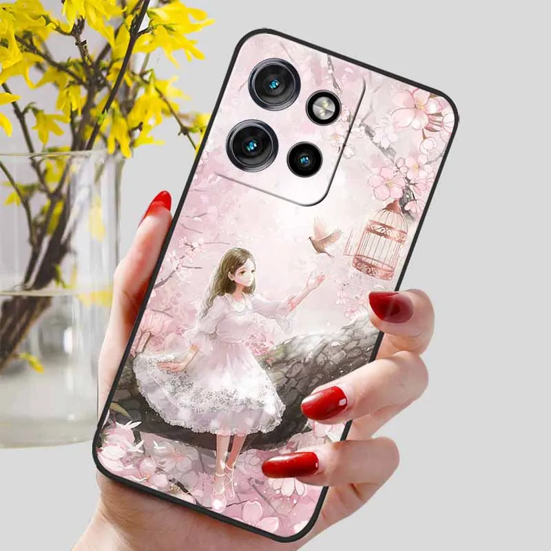 Elegant Marble Design Soft Silicone Phone Case with Protective Black TPU Bumper