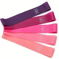 5 Pcs Pink Resistance Bands Set, Workout Bands for Leg Butt Exercise, Elastic Fitness Loop for Home Gym - Image 4