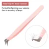 GEMERRY 1 PC Eyelash Tweezers With Fiber Tips Pink Professional Steel High Precision for Volume Fans Lashes Extensions Makeup 3