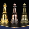 Handicraft Tibetan Bronze Stupa Auspicious Alloy Tantric 15cm Stupa Engraved Buddhist Home Indoor Altars Desktop Decorative 1