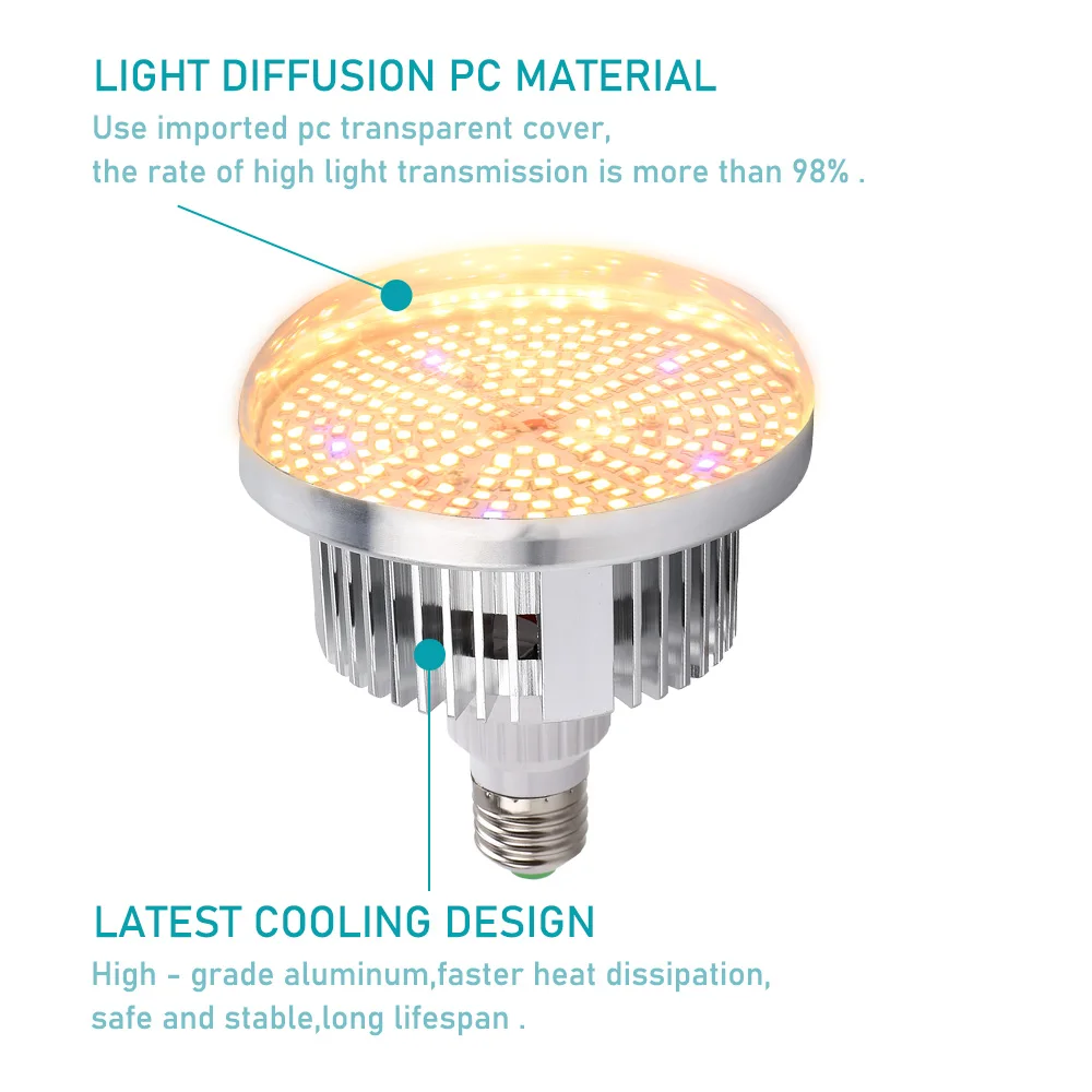실내 식물용 식물 성장 전구, 식물 성장 상자, 온실 모종, 전체 스펙트럼 260 LED, 150W