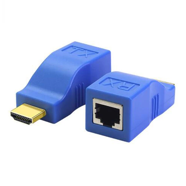Prolongateur vidéo compatible HDMI vers RJ45, 4K, 3D, HDTV 1.4, jusqu'à  30M, extension vers RJ45 sur réseau Cat 5E/6, adaptateur Ethernet LAN -  AliExpress