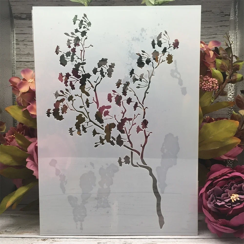 Yuanchu 2 stencil di grandi dimensioni, formato A4, 21,1 x 29,5 cm, riutilizzabili, per dipingere su legno, fai da te, decorazione da parete