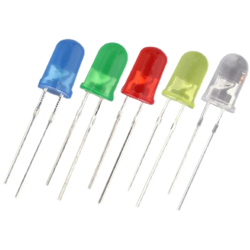 

YYT 100pcs 5mm LED Diode 5mm Assorted Kit White Green Red Blue Yellow Orange Pink Purple Warm white DIY Light Emitting Diode