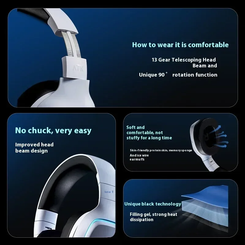 جديد ATK M1 سماعات رأس للحد من الضوضاء سماعة لاسلك...