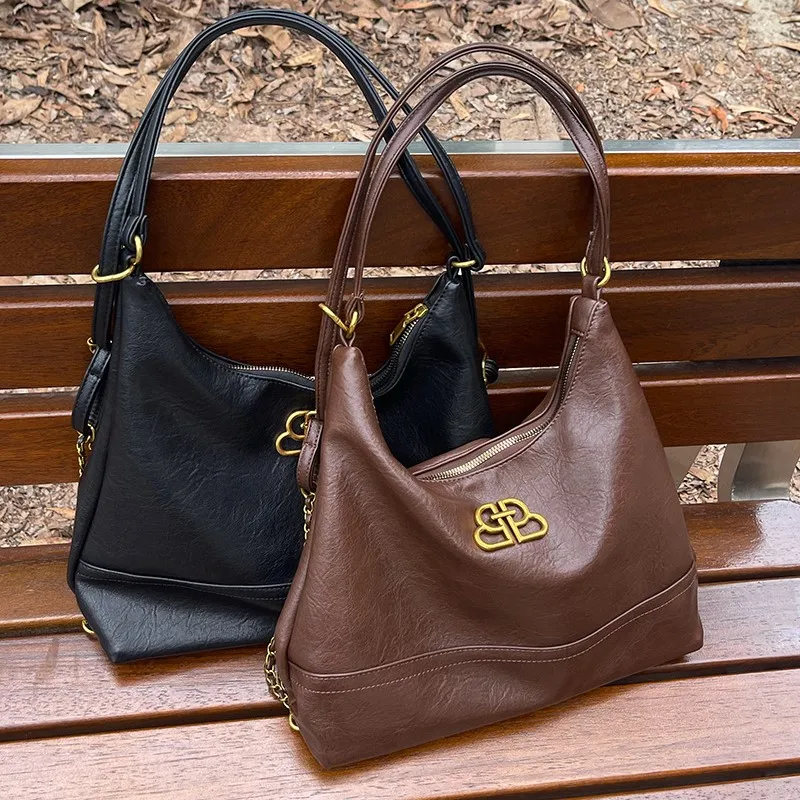 JIAERDI Vintage Marleid Tote Bag Women Large Capacity Academy Style Backpack Ladies Niche Chain Premium Mochilas Mujer 2025 New