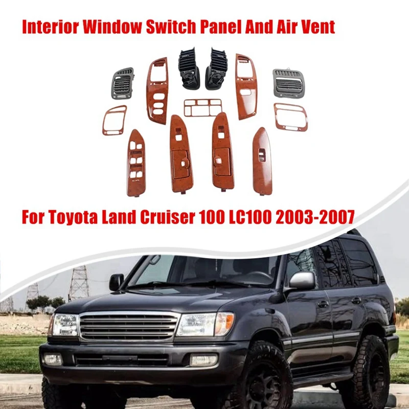 

Панель переключателя окон салона автомобиля, вентиляционные отверстия для приборной панели, автомобильные аксессуары для Toyota Land Cruiser 100 FJ100 1997-2007