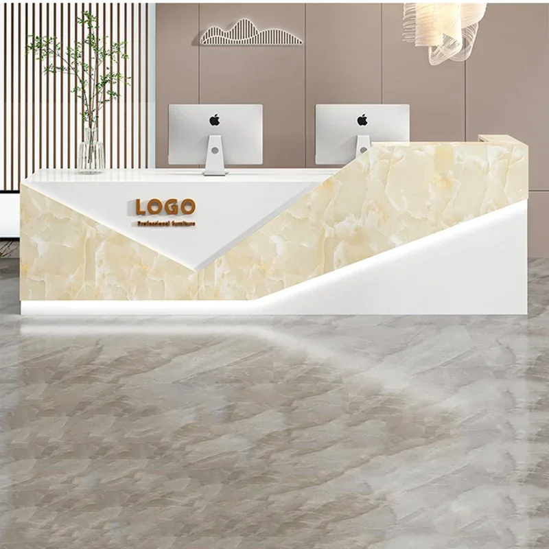 Front Reception Desk Counter Clothes Cosmetics Hairdresser Room Office Corner Storage Beauty Salon Recepcion Mostrador Cash Help reception desk storage