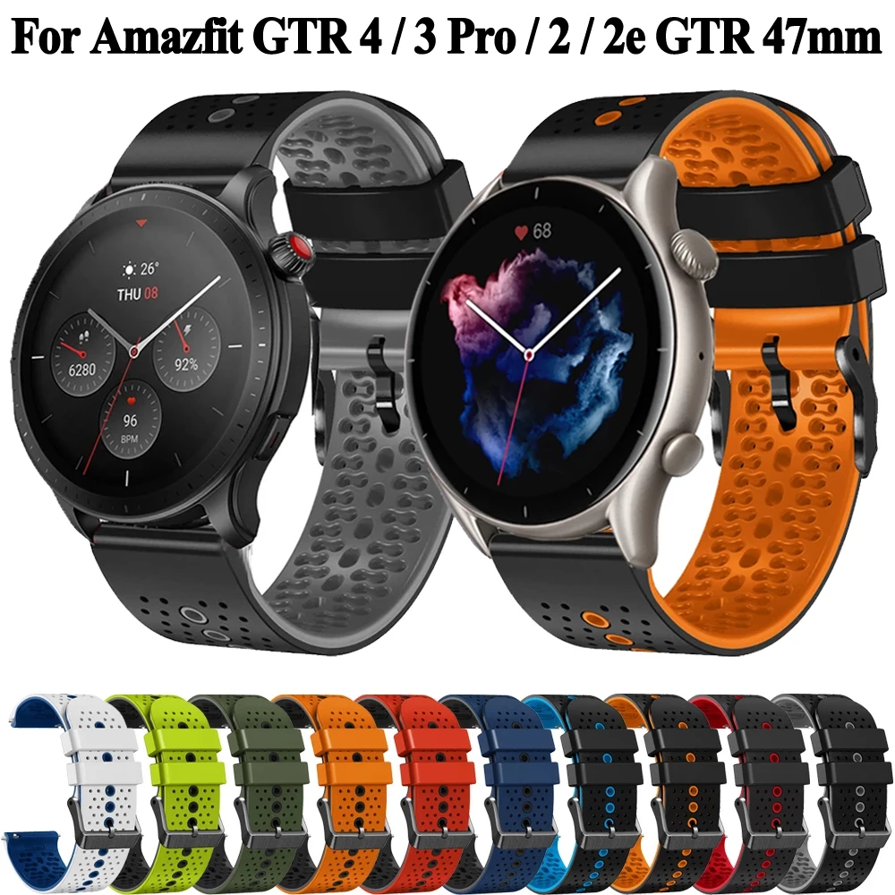 

Ремешок силиконовый для смарт-часов Amazfit GTR 4, сменный Браслет для Amazfit GTR 3 Pro/2 2e/Stratos, аксессуары для наручных часов