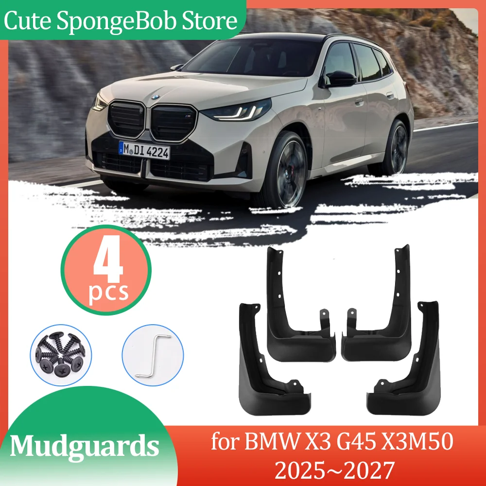 MOERTIFEI Splash Guards Mud Flaps For 2018-2024 BMW X3 M40i & 2020-2024 X3 M – 4PC ABS Plastic Kit, Easy Install - View #4