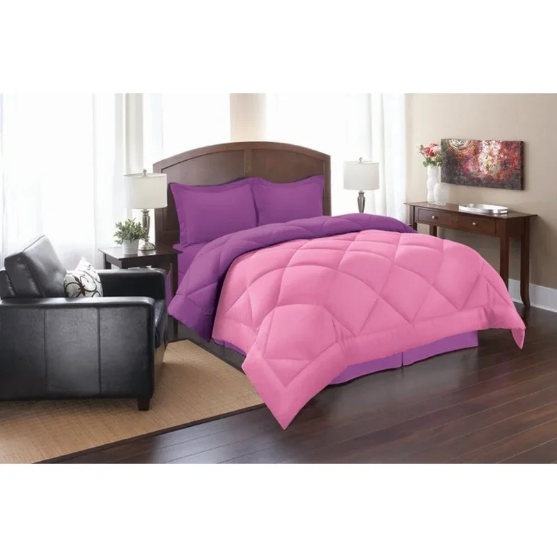 

Line high quality 3pc comforter set-King/Cal King, pink/purple