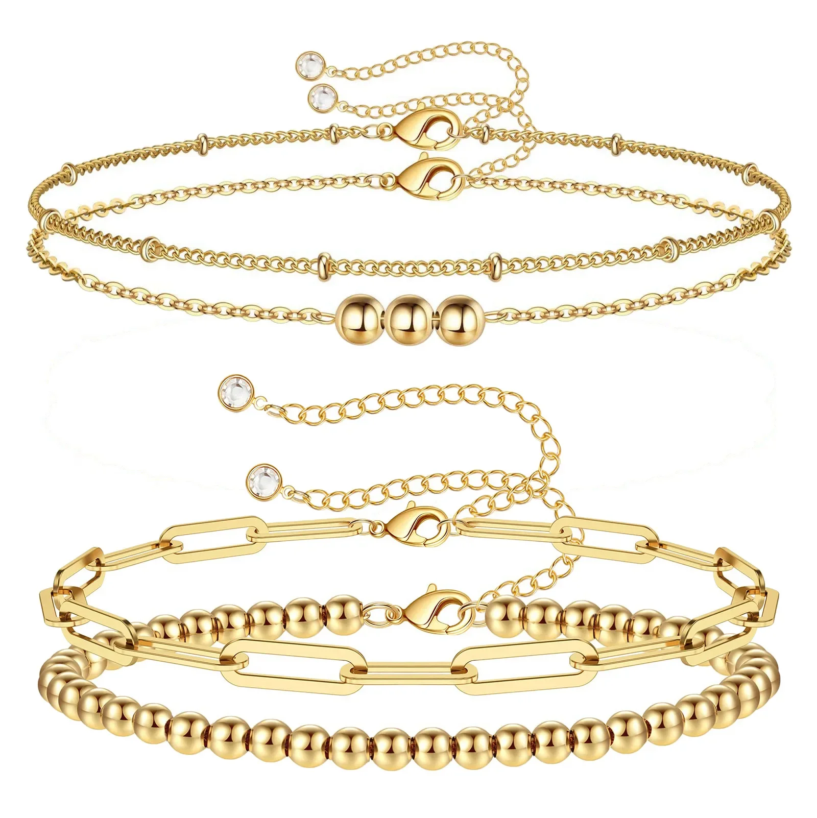 

LVB12 Snake Chain Bracelets for Women Trend Gold Plated Stainless Steel Cuban Chain Bracelet