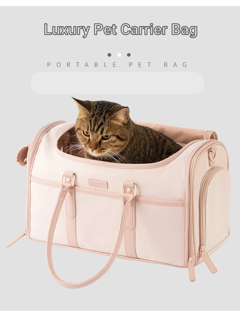 Title 2, Luxury Pet Carrier Bag For Small Dogs Nude Pink...