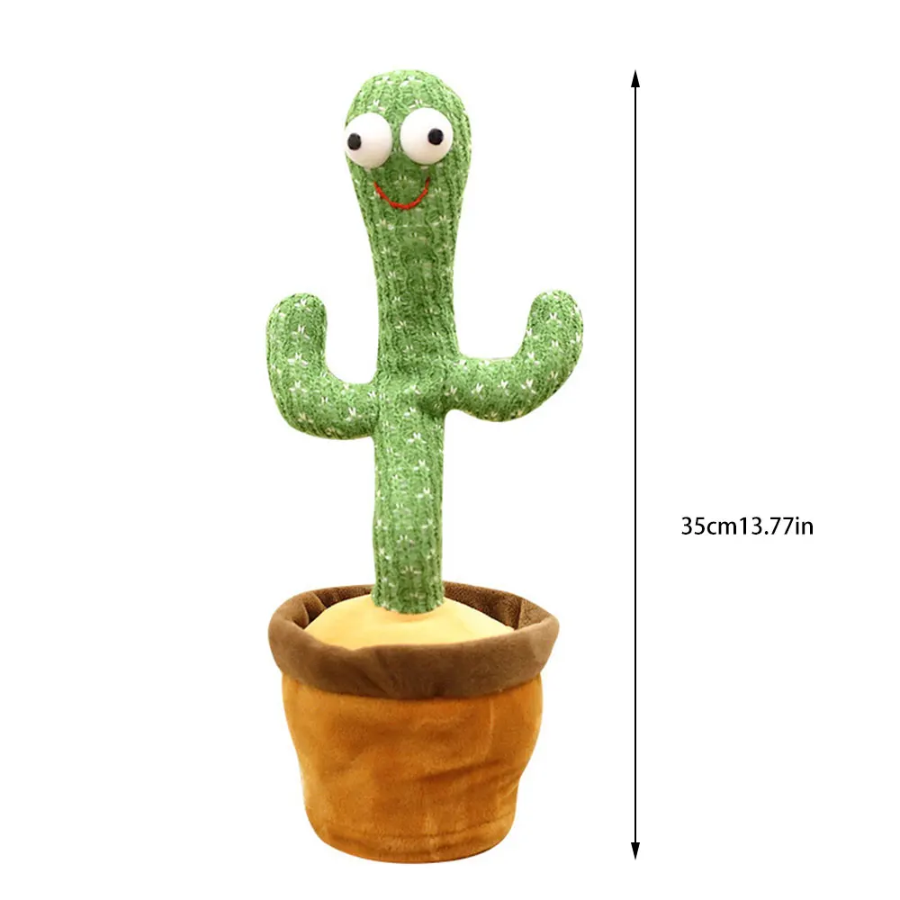 Dancing Electric Cactus Kawaii Room Decor Cute Talking Plush Toy Recording Glowing Twisting Talking Cactus Easter Figurine 