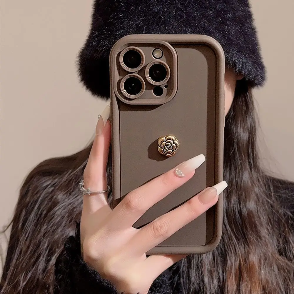 Elegant 3D Gold Flower Silicone Soft Phone Case Cover