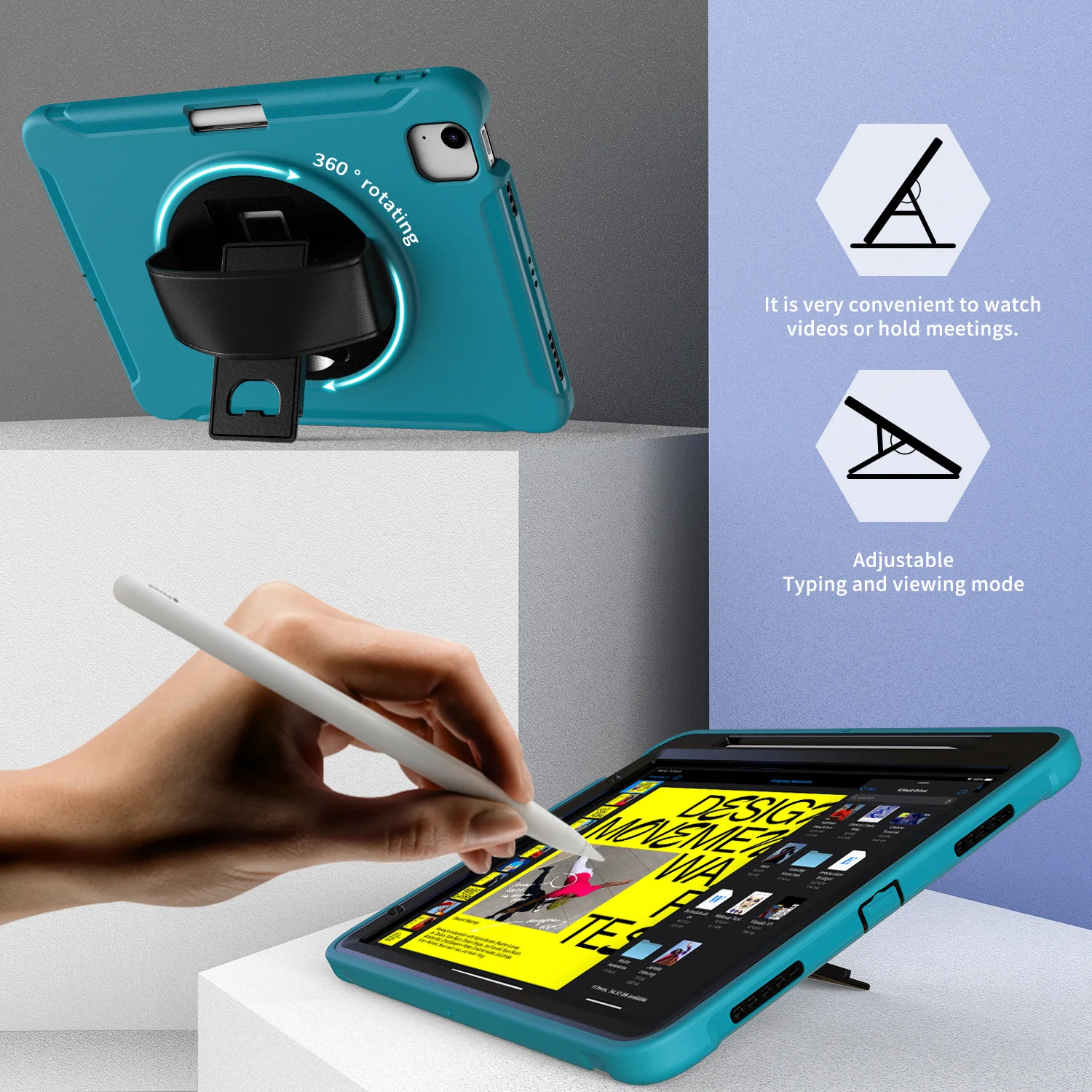 Rugged Shockproof Kickstand Handle Case