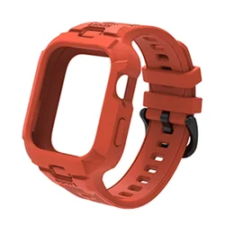 Enhanced Protective Case and Strap for Smart Watch - Sport Bracelet Wristband Accessory (Orange)