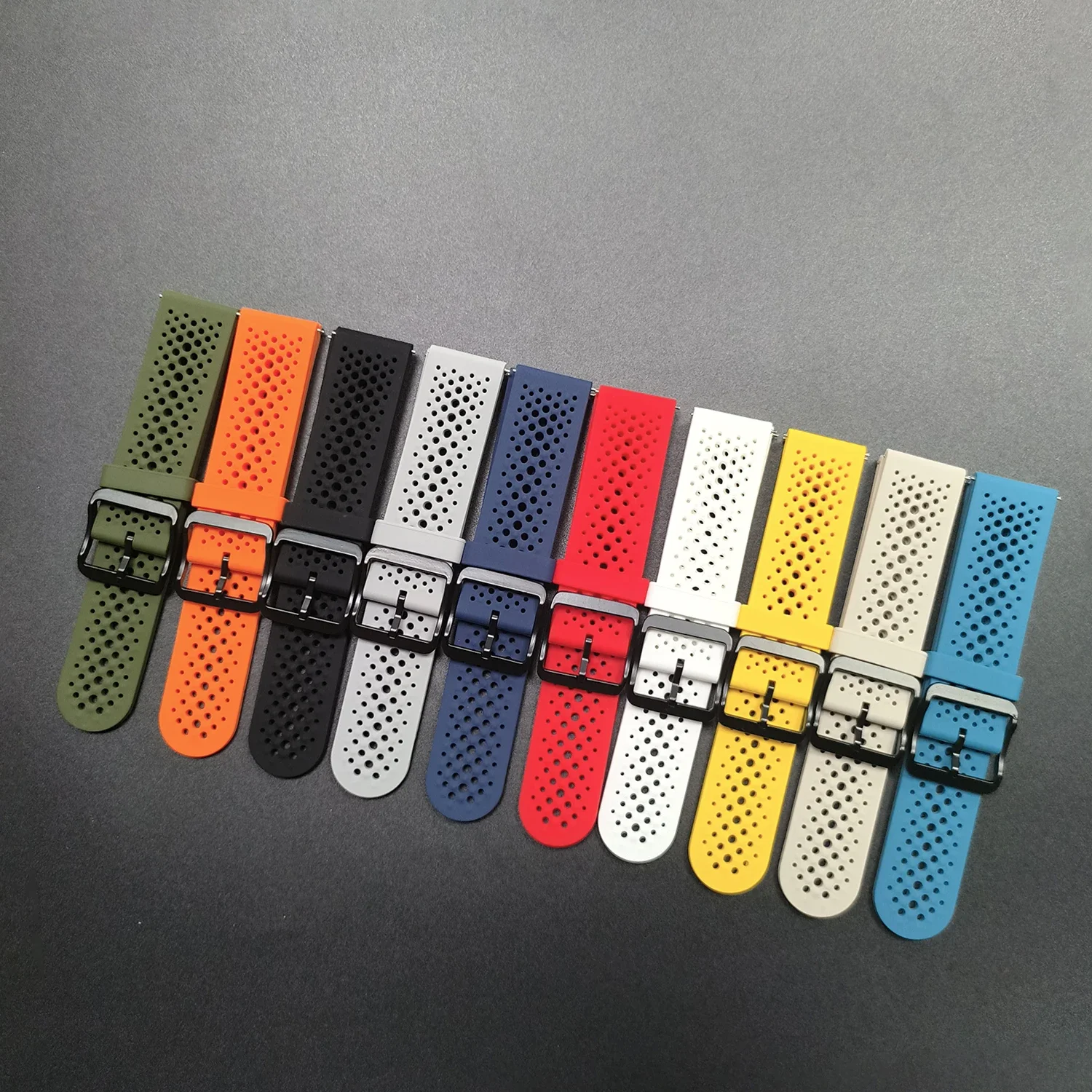 Breathable Silicone 22mm Watch Band Bracelet Wriststrap