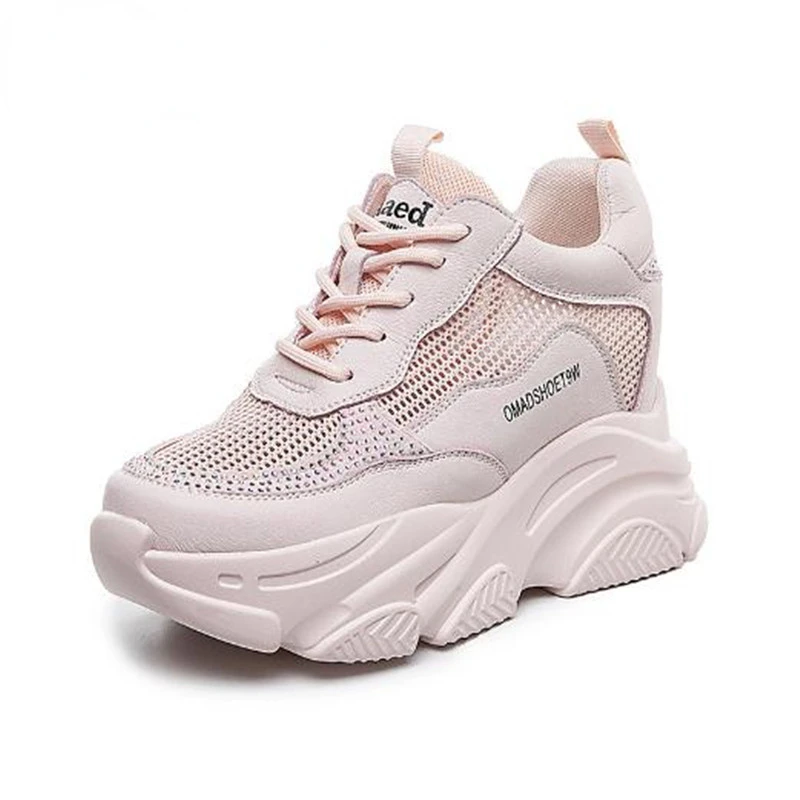 

8cm Designer Sneakers Women Platform Shoes Fashion Casual Thick Sports Ladies Trainers Breathable vulcanized shoes SIZE 34 39