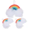 3 Pcs Rainbow Bath Sponge Set Kids Exfoliating Shower Body Scrubber PU Sponge Gentle Skin Care Bathtub Cleaning Reusable 3