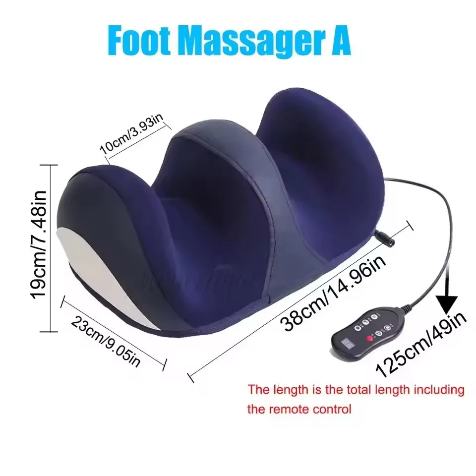 Extra Big Electric Foot Massager Calf Deep Kneading Shiatsu Hot Compress for Plantar Fasciitis Improve Foot Wellness Care Tool