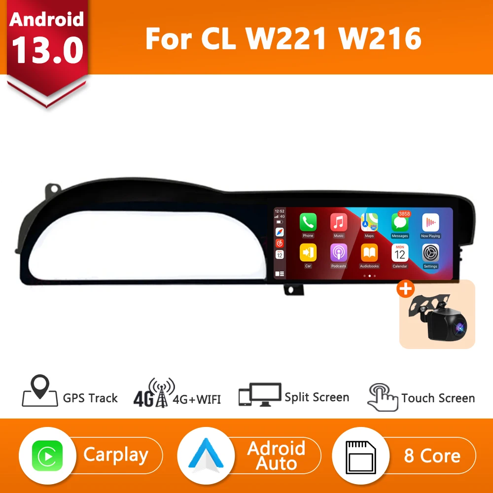 

12.3'' Android 13 Auto Screen For Benz CL W221 W216 2005 -2013 NTG 3.0 3.5 Car Navigation System Carplay Multimedia Radio GPS