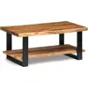 Natural Wood Live Edge Coffee Table with Metal Strap Legs Unique Imperfections Industrial Style Durable Stable Home Furniture 2