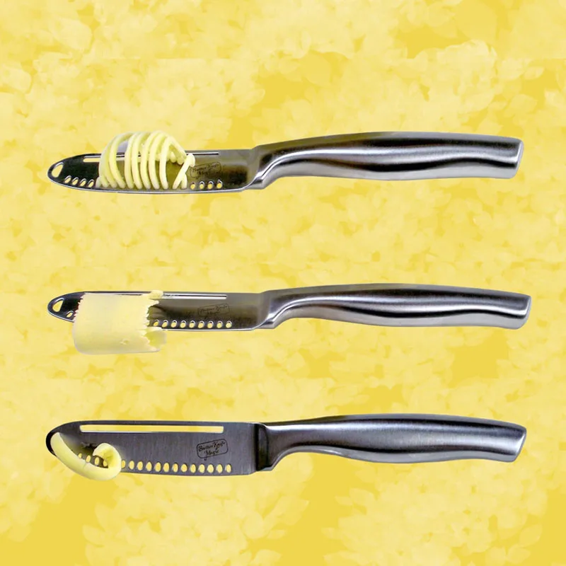 3 in1 Knife Cheese Tools Stainless Steel Butter Spreader Chocolate Curler Butter Grater Jam Applicator Multi-Function Gadgets