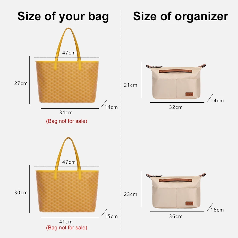 Fits For Goyard CAP-VERT PM Felt Cloth Insert Bag Organizer Makeup Handbag  Travel Inner Purse Liner Portable Cosmetic Bags - AliExpress