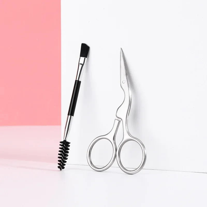 Eyebrow Trimmer Set Stainless Steel Scissors Tweezers Comb Razor