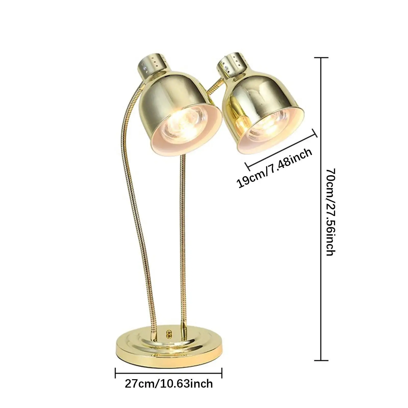 Food Heat Lamp Catering Heating Lamp Freestanding without Bulbs Food Warmer Lamp for Catering Fried Food Chicken Buffet Kitchen 6