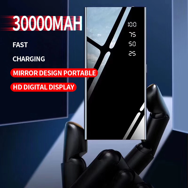 10000 mah Power Bank 30000mAh Flashlight LED Digital Display Fast Charging Powerbank External Battery Charger For Xiaomi Mi Iphone powerbank 40000mah
